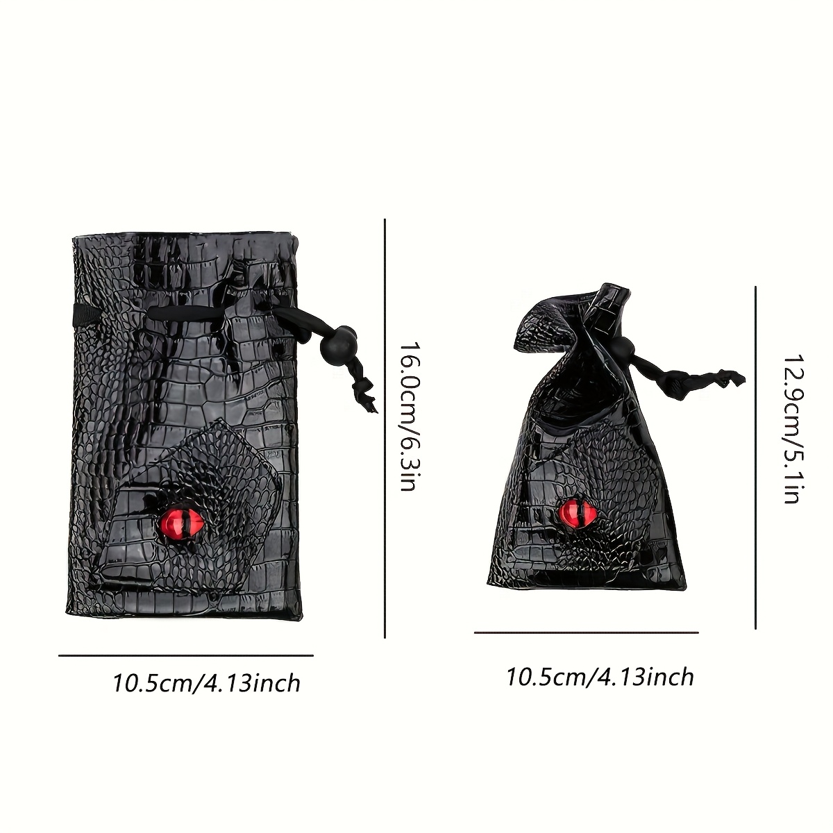Drawstring PU Leather Dice Bag for Card Storage